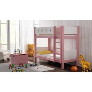 Patrová dětská postel - 180x80 cm, MW196 URWISEK-P Bílá Jeden na kolečkách Dodatečná přišroubovaná bariéra na spodní postel