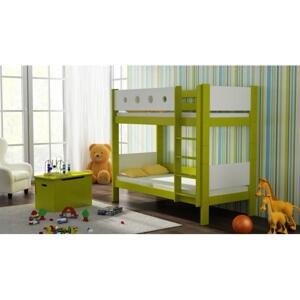 Dětská patrová postel - 180x90 cm, MW197 URWISEK-P Bílá Jeden na kolečkách Dodatečná odnímatelná bariéra
