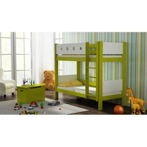 Dětská patrová postel - 180x90 cm, MW197 URWISEK-P Vanilka Jeden na kolečkách Dodatečná přišroubovaná bariéra na spodní postel