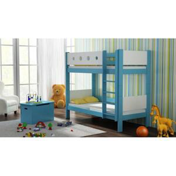 Patrová dětská postel - 190x80 cm, MW198 URWISEK-P Bílá Jeden na kolečkách Dodatečná odnímatelná bariéra