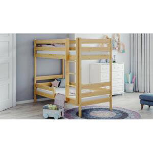 Dětská patrová postel - 160x80 cm, MW201 WRÓBEL-P1 Vanilka Bez šuplíku Výměna krátké bariéry za odnímatelnou