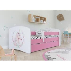Dětská postel s koníkem - Babydreams 180x80 cm, KK92 Babydreams - Konik ANO Růžová Pěna