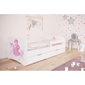 Postel s princeznou na koni - Babydreams 140x70 cm, KK120 Babydreams - Księżniczka ANO Bílá Pěna