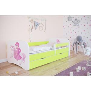 Postel s princeznou na koni - Babydreams 180x80 cm, KK122 Babydreams - Księżniczka ANO Růžová Bez matrace