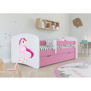 Dětská postel s jednorožcem - Babydreams 180x80 cm, KK125 Babydreams - Jednorożec ANO Růžová Pěna