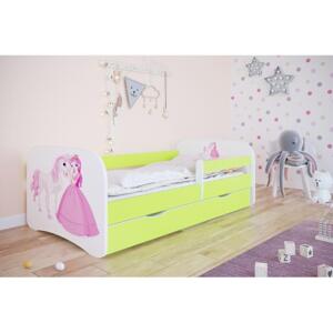 Postel s princeznou a koněm - Babydreams 140x70 cm, KK126 Babydreams - Księżniczka ANO Modrá Bez matrace