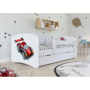 Postel se závodním autem - Babydreams 160x80 cm, KK133 Babydreams - Auto wyś NE Růžová Bez matrace