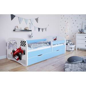 Postel s obrázkem formule - Babydreams 180x80 cm, KK149 Babydreams - Formuła NE Modrá Bez matrace