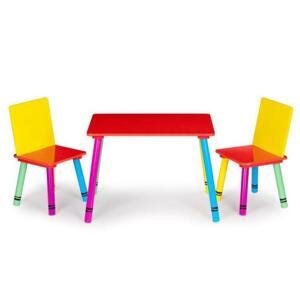 Barevný set stolu a 2 židlí, Multi__ZKB-10