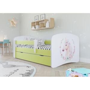 Dětská postel s koníkem - Babydreams 140x70 cm, KK90 Babydreams - Konik ANO Zelená Bez matrace