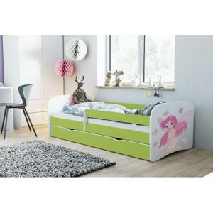 Postel s vílou s motýly - Babydreams 180x80 cm, KK110 Babydreams - Wróżka z mot ANO Růžová Bez matrace