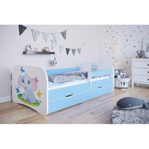 Dětská postel se sloníkem - Babydreams 140x70 cm, KK111 Babydreams - Słonik NE Modrá Bez matrace