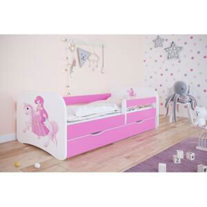 Postel s princeznou na koni - Babydreams 160x80 cm, KK121 Babydreams - Księżniczka ANO Bílá Bez matrace