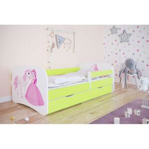 Postel s princeznou a koněm - Babydreams 140x70 cm, KK126 Babydreams - Księżniczka NE Modrá Bez matrace