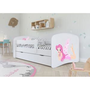 Dětská postel s vílou - Babydreams 140x70 cm, KK129 Babydreams - Wróżka ANO Růžová Bez matrace