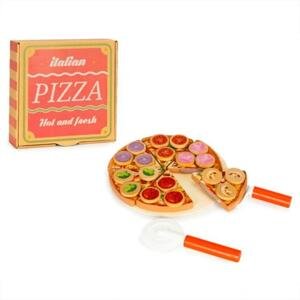 Dřevěná pizza na krájení se suchým zipem pro děti, multi__TL733030