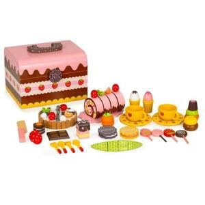 Sada dřevěné krabičky na sladkosti, krájení dortu, multi__HC601926
