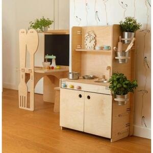 Velká dřevěná kuchyňka s ostrůvkem pro děti, MMH14