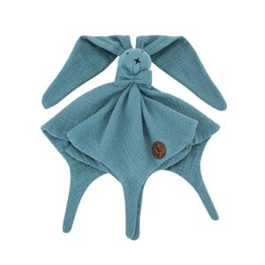 Mušelínový zajíček Doudou v modré barvě, MA2856 Mineral Blue