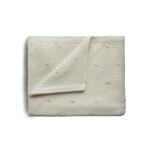 MUSHIE pletená deka z BIO bavlny, 80x100 cm - Ivory