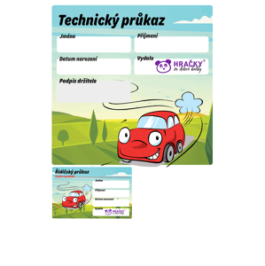 Dětský řidičský+technický průkaz