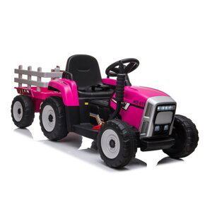 Elektrický traktor s přívěsem, 2.4GHz růžový