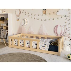 ELIS DESIGN Dětská postel se zábranou (plůtkem) - nízká rozměr lůžka: 100 x 200 cm