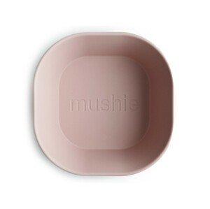 Mushie Dětská miska hranatá - 2 ks barva: růžová