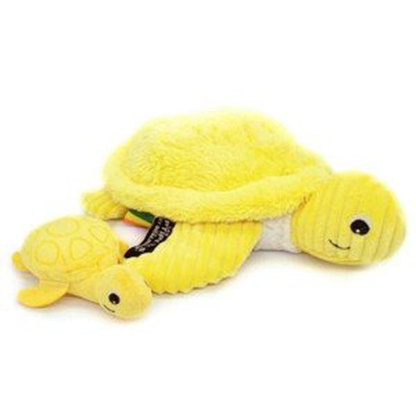 Les Déglingos Plyšová želva - máma s miminkem barva: žlutá