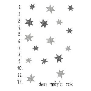 ELIS DESIGN Milníková deka na focení miminek Šedé hvězdičky varianta: se jménem miminka