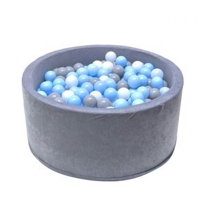 eliNeli Dětský suchý BAZÉNEK "90x40" s míčky 200 ks, šedý barva míčků: modrý