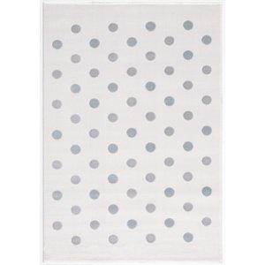 Livone Dětský koberec - krémový s puntíky barva: krémovo/modrá - stříbrnošedá, rozměr: 100 x 160 cm