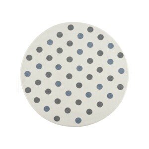 Livone Dětský koberec kulatý s puntíky barva: krémová - modrá, stříbrnošedá, rozměr: 160 cm