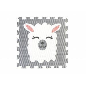 VYLEN pěnová puzzle podložka výřez-Lama premium barva podkladu: šedá, výřez, barva: bílá