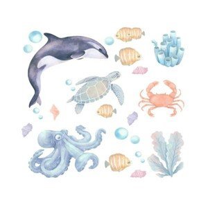 Pastelowe Love Samolepky na zeď - Zvířátka z oceánů II