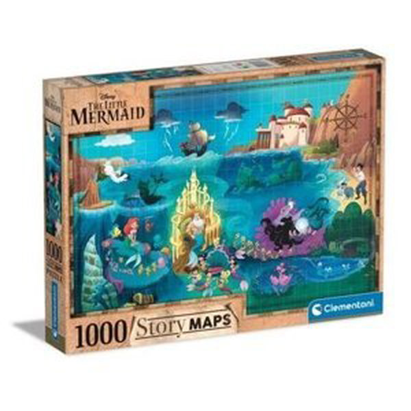 Puzzle 1000 dílků Disney Mapa - Malá mořská víla