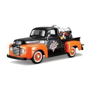 Maisto - Harley-Davidson Custom, 1948 Ford F-1 Pick up + 1958 FLH Duo Glide, 1:24