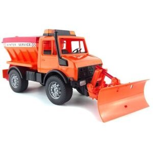 Bruder 2572 Mercedes Unimog pro zimní práce s radlicí - sypač