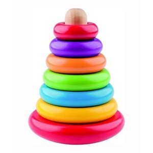 Woody Skládací pyramida barevná- káča
