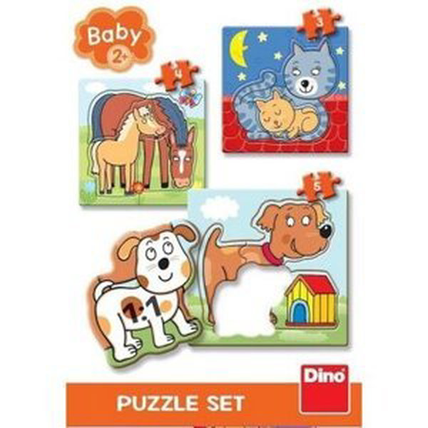 Puzzle set zvířátka 3-5 baby