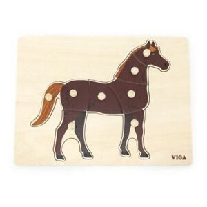Viga Dřevěná montessori vkládačka - kůň