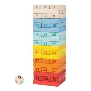 Hra věž barevná s čísly Jenga