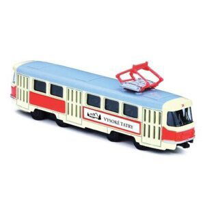 KOVOVÁ RETRO TRAMVAJ 16 CM VYSOKÉ TATRY