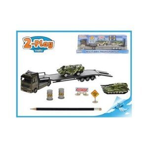 Vojenský transporter 1:60 kov 2-Play s obrněnými vozidly 2ks
