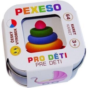 Hmaťák Pexeso Pro děti 64 karet v plechové krabičce