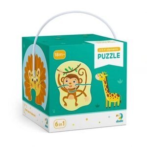 TM Toys Dodo Puzzle 2-3-4 dílků Divoká zvířátka