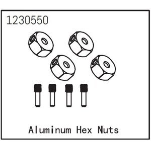 Aluminum Hex Nuts (4) RC auta IQ models