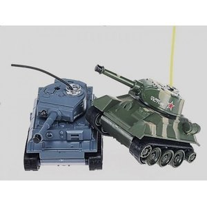 Bojující RC mini tanky - 2ks v balení - Tiger vs T-34  IQ models