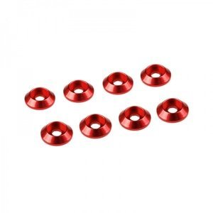 3 mm hliníkové kuželové podložky červené, 8 ks. Příslušenství auta IQ models