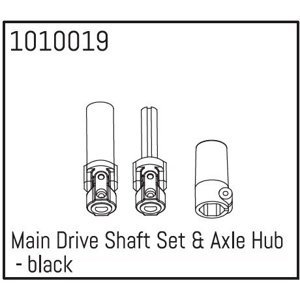 Main Drive Shaft Set & Axle Hub - black RC auta IQ models